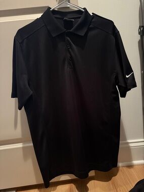 Nike Golf Black Short-Sleeve Polo with White Swoosh